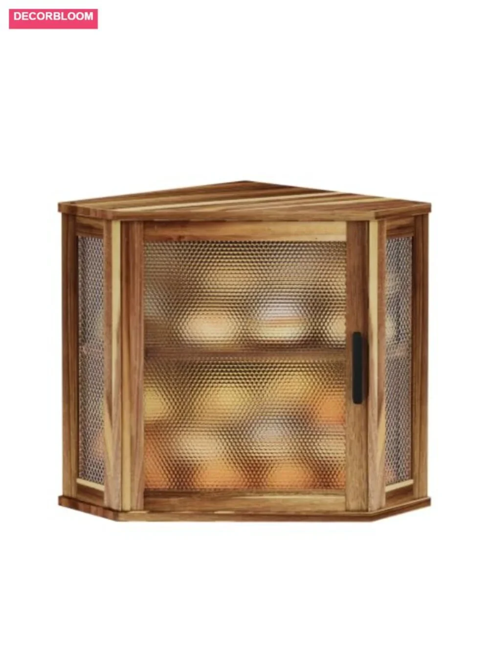 Acacia Wood 2-Tier Corner Bread Box, Extra Large Capacity Kitchen Storage with